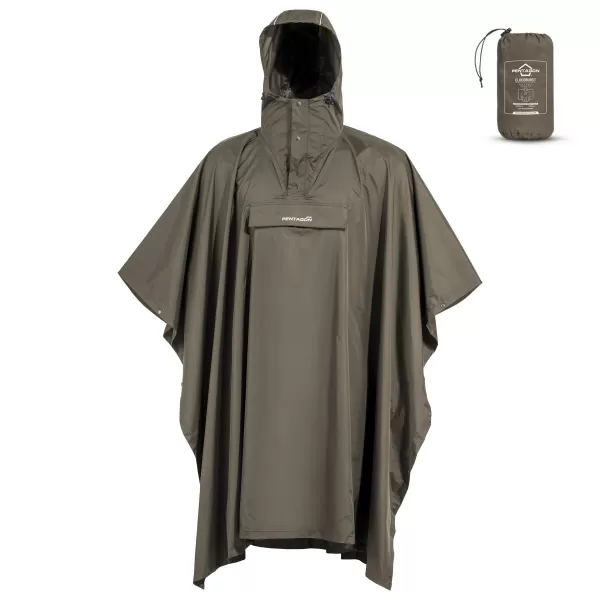  Jacke PENTAGON CLOUDBURST PACKABLE RAIN PONCHO K07018 BRAUNGRAU 