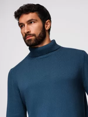 Herrenpullover OMBRE OM-SWTN-0163 DUNKELBLAU