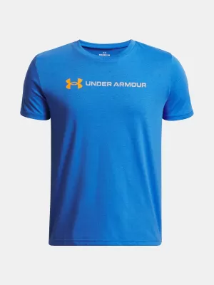 T-Shirt für Jungen UNDER ARMOUR UA B LOGO WORDMARK SS BLAU