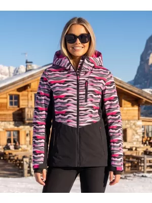 Winterjacke für Damen ALTISPORT GARDIN SCHWARZ/ROSA