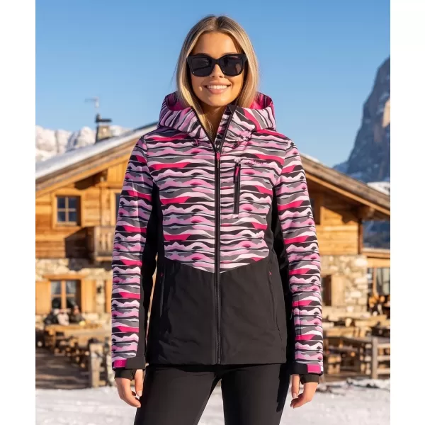  Winterjacke für Damen ALTISPORT GARDIN SCHWARZ/ROSA 