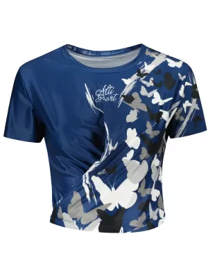 Funktionelles Premium-Crop-Top für Damen ALTISPORT VOJ/ALW022TR07 NAVY GEWOHNHEITEN