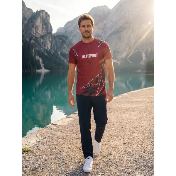  Herren Freizeithemd Premium ALTISPORT VOJ/ALM123TR06 DUNKELROT 