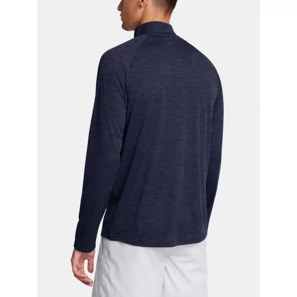  Herren-T-Shirt UNDER ARMOUR UA TECH TEXTURED 1/2 ZIP 1382797-410 BLAU 