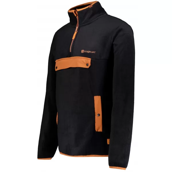  Fleece-Sweatshirt für Herren ALTISPORT GARM SCHWARZ/BRAUN 