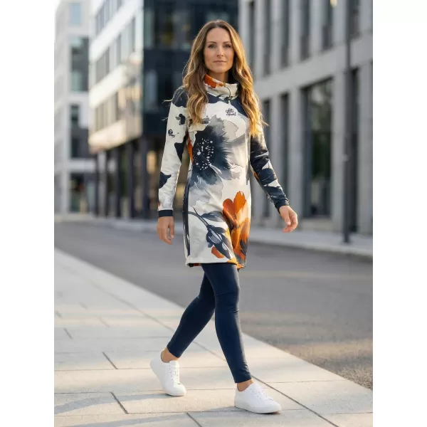  Erweitertes Premium-Sweatshirt für Damen ALTISPORT VOJ/ALW117MI06 SCHWARZ-ORANGE 