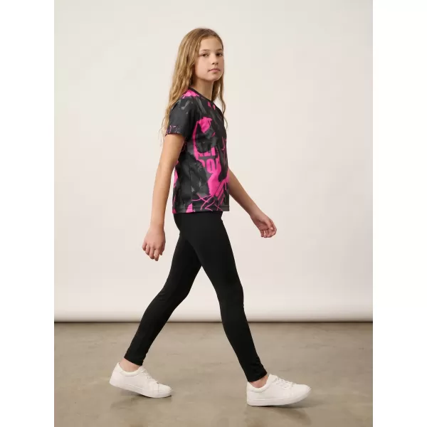  Funktionaler t -Shirt -Prämie von Kindern ALTISPORT VOJ/ALK076TR01 SCHWARZ/FLUO PINK 