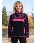 Fleece-Sweatshirt für Damen ALTISPORT GEMMY SCHWARZ/ROSA