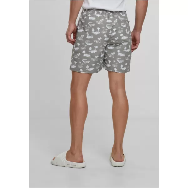  Badeshorts URBAN CLASSICS TB2679 BLASSE OLIVE/WEIß 
