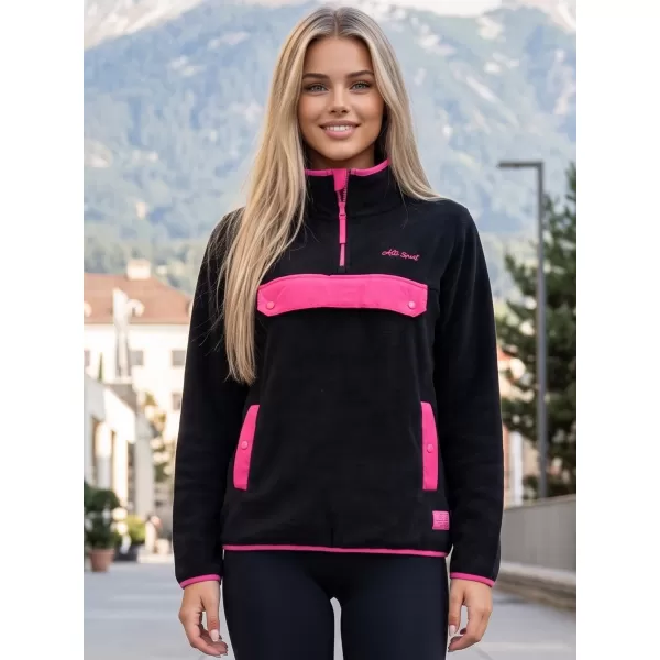  Fleece-Sweatshirt für Damen ALTISPORT GEMMY SCHWARZ 