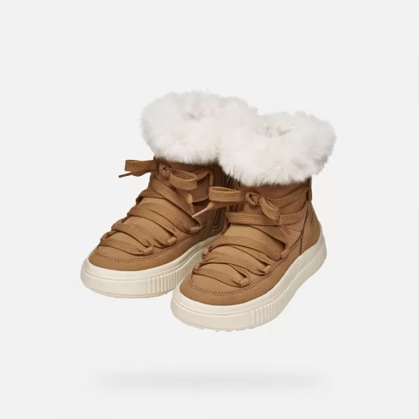  Winterstiefel für Mädchen GEOX LAQUINNY J56M3D000AUC6627 BRAUN 