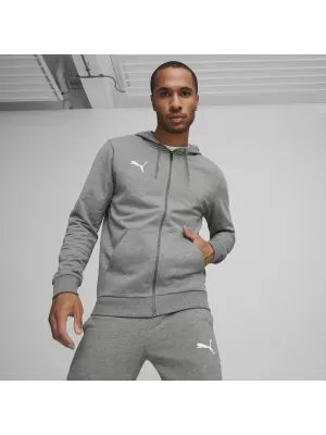 Jacke PUMA TEAMGOAL CASUALS HOODED JACK 658595_33 MITTELGRAUES HEATHER/WEIß