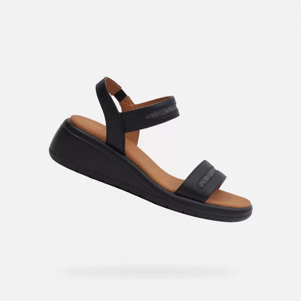  Damensandalen GEOX MELICONIA G000969 SCHWARZ 