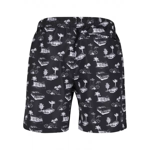  Badeshorts URBAN CLASSICS TB2679 SCHWARZ/WEIß 