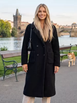 Damenmantel KIXMI VINILA SCHWARZ