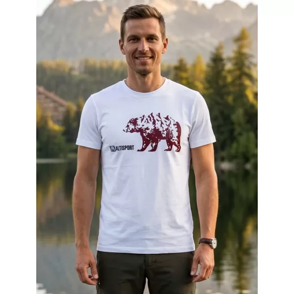  Herren t -Shirt mit kurzen Ärmeln ALTISPORT ALM193129 WEIß 