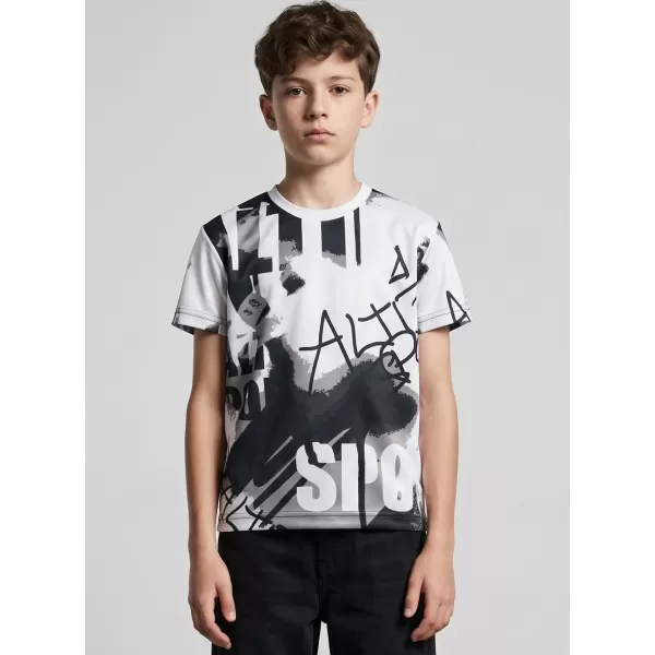  Funktionaler t -Shirt -Prämie von Kindern ALTISPORT VOJ/ALK076TR01 WEIß -UND -SCHWARZ 