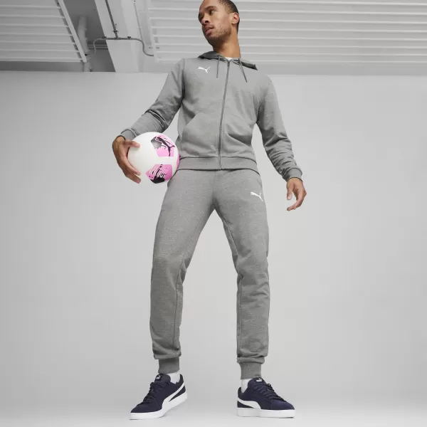  Jacke PUMA TEAMGOAL CASUALS HOODED JACK 658595_33 MITTELGRAUES HEATHER/WEIß 