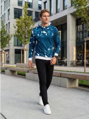 Hochwertiges Funktions-Sweatshirt für Herren ALTISPORT VOJ/ALM108MI01 MARINE-WEIß