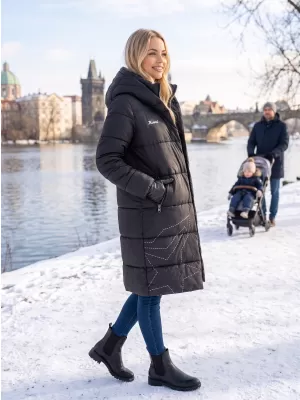 Damenmantel KIXMI VENECIA SCHWARZ/WEIß