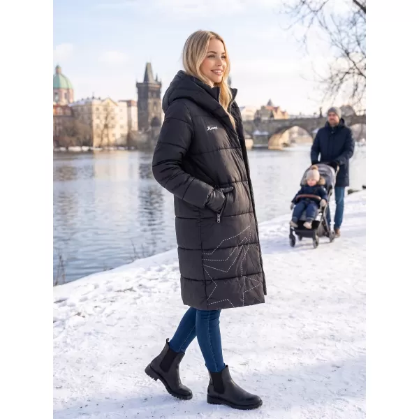  Damenmantel KIXMI VENECIA SCHWARZ/WEIß 