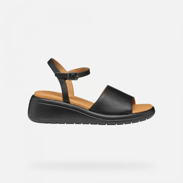  Damensandalen GEOX MELICONIA SCHWARZ 