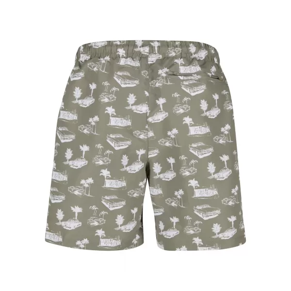  Badeshorts URBAN CLASSICS TB2679 BLASSE OLIVE/WEIß 