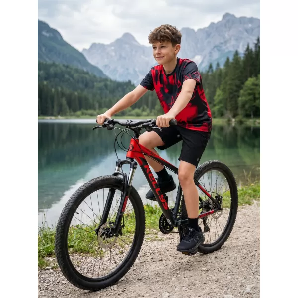  Funktionaler t -Shirt -Prämie von Kindern ALTISPORT VOJ/ALK076TR01 ROT -SCHWARZ 