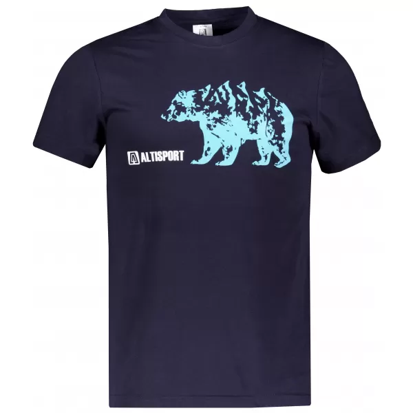  Herren t -Shirt mit kurzen Ärmeln ALTISPORT ALM193129 MEERESBLAU 