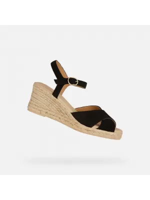 Damensandalen GEOX GELSA LOW SCHWARZ