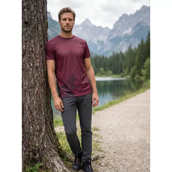  Herren Freizeithemd Premium ALTISPORT VOJ/ALM121TR06 WEINROT 