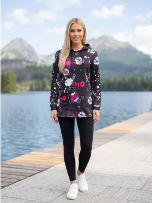 Damen-Sweatshirt ALTISPORT GITA SCHWARZ/ROSA