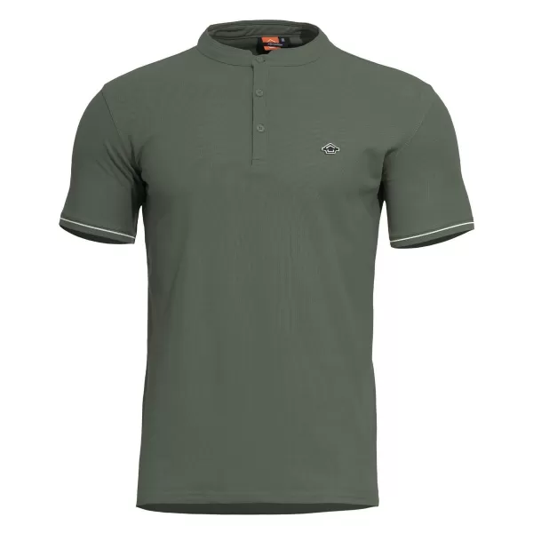  T-Shirt PENTAGON LEVANTES HENLEY T-SHIRT STRIPES K09025 TARNGRÜN 