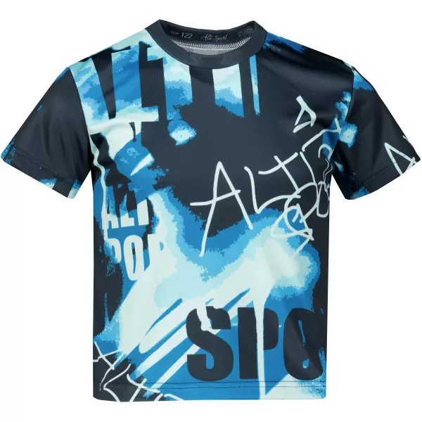  Funktionaler t -Shirt -Prämie von Kindern ALTISPORT VOJ/ALK076TR01 BLAU -BLACK 