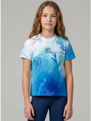 Funktionaler t -Shirt -Prämie von Kindern ALTISPORT VOJ/ALK083TR01 WEIß -BLAU