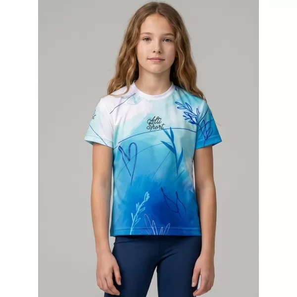  Funktionaler t -Shirt -Prämie von Kindern ALTISPORT VOJ/ALK083TR01 WEIß -BLAU 