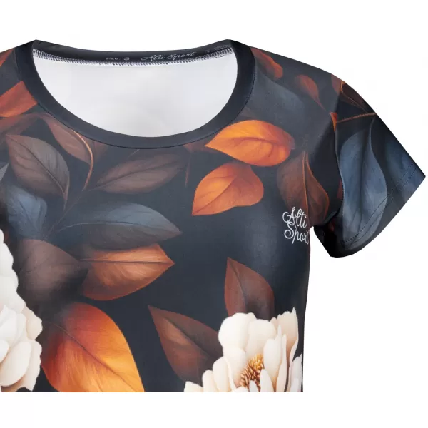  Damen Freizeitshirt Premium ALTISPORT VOJ/ALW097TR06 WEIß/ORANGE/BLUMEN 