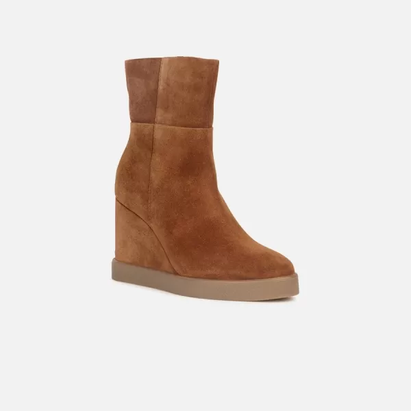  Damen-Stiefeletten GEOX ELIDEA WEDGE BRAUN 