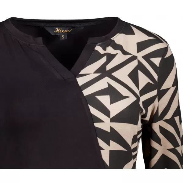  Damen-T-Shirt KIXMI VIVIANE SCHWARZ/BEIGE 