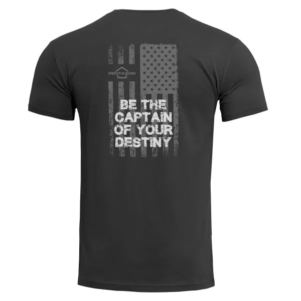  T-Shirt PENTAGON AGERON AMERICAN FLAG K09012 SCHWARZ 