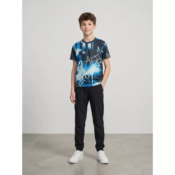  Funktionaler t -Shirt -Prämie von Kindern ALTISPORT VOJ/ALK076TR01 BLAU -BLACK 