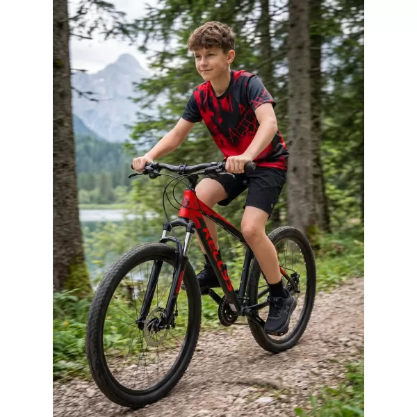  Funktionaler t -Shirt -Prämie von Kindern ALTISPORT VOJ/ALK076TR01 ROT -SCHWARZ 