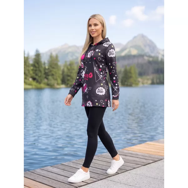  Damen-Sweatshirt ALTISPORT GITA SCHWARZ/ROSA 