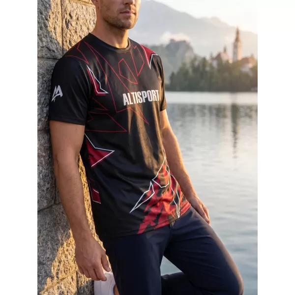  Herren Freizeithemd Premium ALTISPORT VOJ/ALM123TR06 SCHWARZ-ROT 