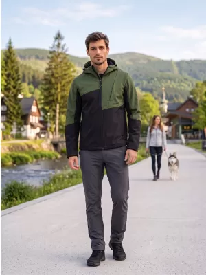Herren -Softshelljacke ALTISPORT GAN KHAKI/SCHWARZ