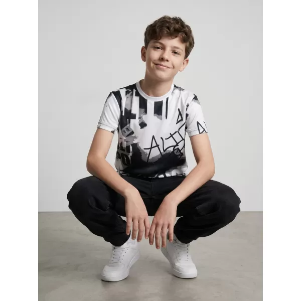  Funktionaler t -Shirt -Prämie von Kindern ALTISPORT VOJ/ALK076TR01 WEIß -UND -SCHWARZ 
