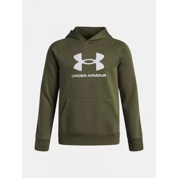  Jungen-Sweatshirt UNDER ARMOUR UA RIVAL FLEECE BL HOODIE 1379791-390 GRÜN 
