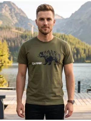 Herren t -Shirt mit kurzen Ärmeln ALTISPORT ALM193129 KHAKI