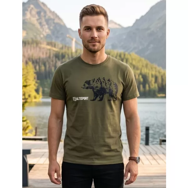  Herren t -Shirt mit kurzen Ärmeln ALTISPORT ALM193129 KHAKI 