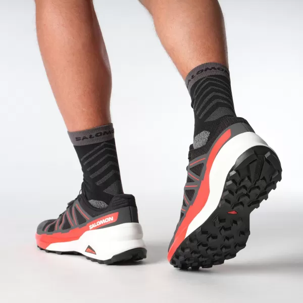  Herrenschuhe SALOMON SPEEDCROSS PEAK SCHWARZ/ASPHALT/FEUERROT 